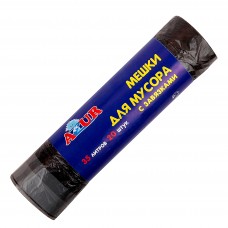 Мешки для мусора 35л/20шт с завязками черные /Azur/ Мешки для мусора 35л/20шт с завязками черные /Azur/