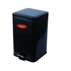 Емкость для мусора нерж квадр 6л с педалью чёрное Vertex-Nyo /Vertex/