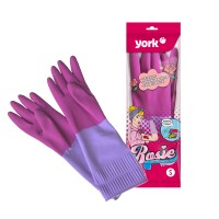 Перчатки резиновые удлинённые аромат Рози р. S /York/