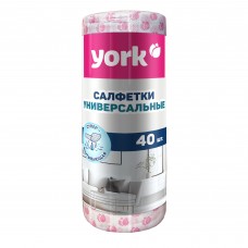 Салфетка хозяйственная в рулоне 25*40см 40шт /York/ Тюльпан