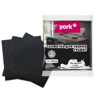 Салфетка хозяйственная вискоза 34*35см 3шт Графит /York/ Салфетка хозяйственная вискоза 34*35см 3шт Графит /York/
